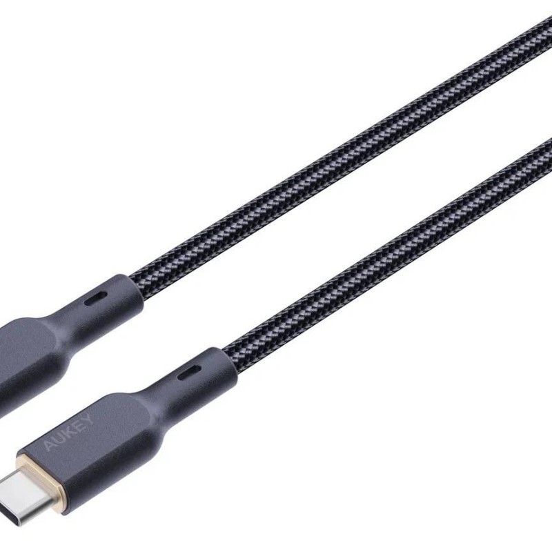 Cablu alimentare si date Aukey, USB Type-C (T) la USB Type-C (T), 1.8m, 480 Mbps, 100W, braided, negru, 
