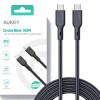 Cablu alimentare si date Aukey, USB Type-C (T) la USB Type-C (T), 1.8m, 480 Mbps, 100W, braided, negru, 