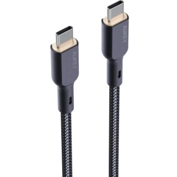 Cablu alimentare si date Aukey, USB Type-C (T) la USB Type-C (T), 1.8m, 480 Mbps, 100W, braided, negru, 