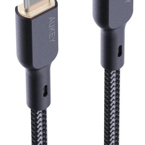 Cablu alimentare si date Aukey, USB Type-C (T) la USB Type-C (T), 1.8m, 480 Mbps, 100W, braided, negru, 