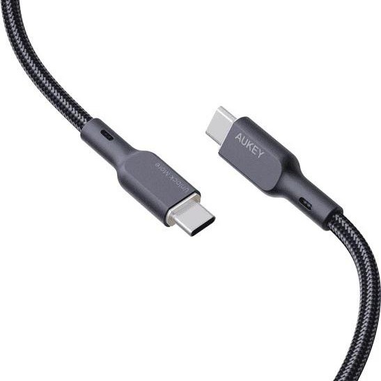 Cablu alimentare si date Aukey, USB Type-C (T) la USB Type-C (T), 1.8m, 480 Mbps, 100W, braided, negru, 