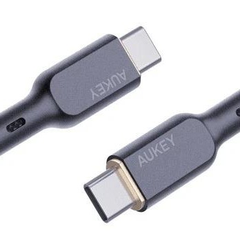 Cablu alimentare si date Aukey, USB Type-C (T) la USB Type-C (T), 1.8m, 480 Mbps, 100W, braided, negru, 