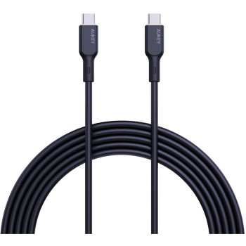 Cablu alimentare si date Aukey, USB Type-C (T) la USB Type-C (T), 1.8m, 480 Mbps, 240W, silicon, negru, 