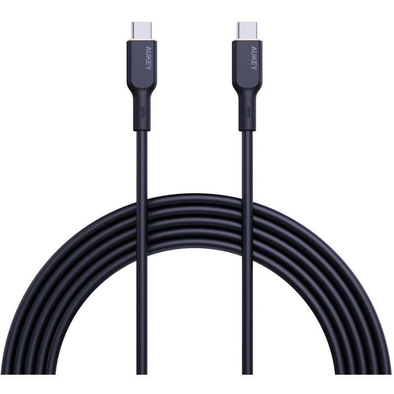 Cablu alimentare si date Aukey, USB Type-C (T) la USB Type-C (T), 1.8m, 480 Mbps, 240W, silicon, negru, 
