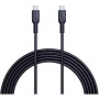 Cablu alimentare si date Aukey, USB Type-C (T) la USB Type-C (T), 1.8m, 480 Mbps, 240W, silicon, negru, 