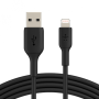 Cablu alimentare si date Aukey, USB Type-C (T) la USB Lighting, 1.2m, 480 Mbps, 87W, braided, negru, 
