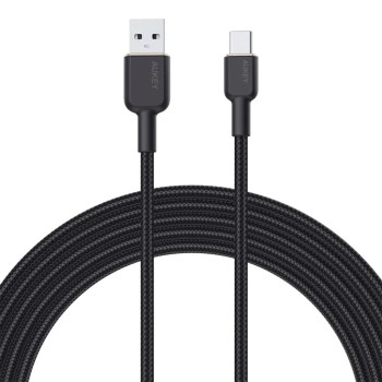 Cablu alimentare si date Aukey, USB Type-A (T) la USB Type-C (T), 1.8m, 480 Mbps, 60W, nylon, negru, 