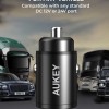 Alimentator Smartphone auto Aukey, CC-A3, 30W, fast charge, alimentare bricheta, 1 x USB-C, 1 x USB-A, negru, 