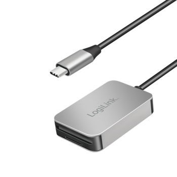 CARD READER extern LOGILINK, interfata USB Type C, citeste/scrie: SD / micro SD; aluminiu, gri, 