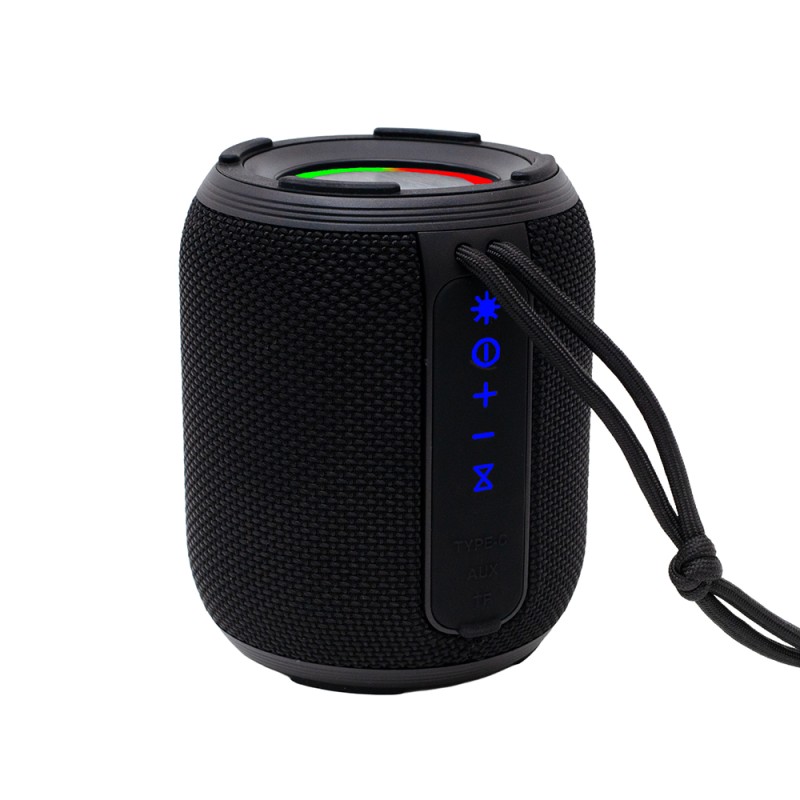 BOXA SPACER portabila bluetooth, YOUPI-BK, RMS:  6W, RGB, acumulator 1800mAh, timp de functionare pana la 5 ore, pana la 10m, AUX, FM radio, microSD, incarcare USB Type-C, IPX5, BLACK, 