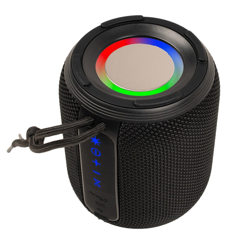 BOXA SPACER portabila bluetooth, YOUPI-BK, RMS:  6W, RGB, acumulator 1800mAh, timp de functionare pana la 5 ore, pana la 10m, AUX, FM radio, microSD, incarcare USB Type-C, IPX5, BLACK, 