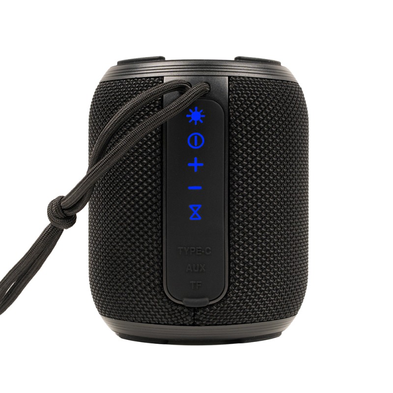 BOXA SPACER portabila bluetooth, YOUPI-BK, RMS:  6W, RGB, acumulator 1800mAh, timp de functionare pana la 5 ore, pana la 10m, AUX, FM radio, microSD, incarcare USB Type-C, IPX5, BLACK, 