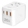 ALIMENTATOR retea 220V LOGILINK, universal, 1 x USB-C,  2 x USB-A, maxim 12V/1.67A, PD 20W, suport OCP/OVP/OHP/SCP, compatibil EU/AUS/US/UK, alb, 