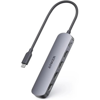 DOCKING Station Anker 5-in-1, porturi: 1 x USB-C, 3 x USB-A, 1 x HDMI 4K la 30Hz, PD 90W, conectare prin USB-C, gri, 