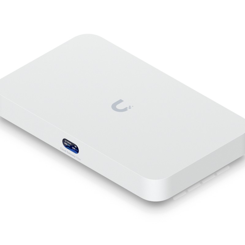 Ubiquiti UniFi UCG-Fiber-EU Desktop 10G Cloud Gateway with integrated PoE switch, Includes full UniFi application, 5 Gbps routing with IDS/IPS, 10G SFP+ and (1) 10 GbE RJ45 WAN port, 10G SFP+ LAN port 