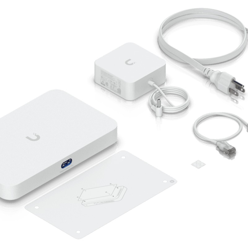 Ubiquiti UniFi UCG-Fiber-EU Desktop 10G Cloud Gateway with integrated PoE switch, Includes full UniFi application, 5 Gbps routing with IDS/IPS, 10G SFP+ and (1) 10 GbE RJ45 WAN port, 10G SFP+ LAN port 