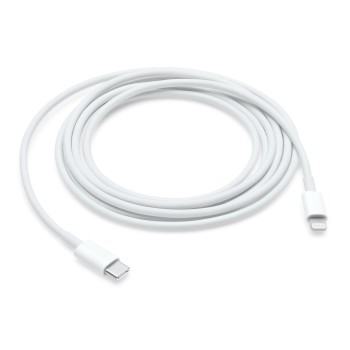 Apple USB adapter cable, USB-C plug > Lightning plug (white, 2 meters, PD, charging with up to 100 watts) 