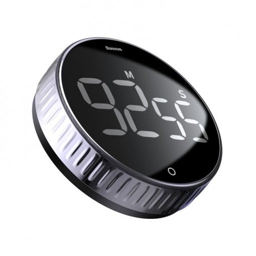 TIMER Baseus Heyo, display LED digital, setare prin rotatie,  alarma sonora, magnet, 3 x baterii AAA(nu sunt incluse) 