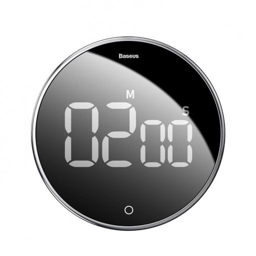 TIMER Baseus Heyo, display LED digital, setare prin rotatie,  alarma sonora, magnet, 3 x baterii AAA(nu sunt incluse) 
