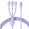 CABLU alimentare si date Baseus Flash Series II One-for-three, pt. smartphone, USB la Micro-USB+Lightning+USB Type-C 100W, 1.2m, violet 