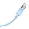 CABLU alimentare si date Baseus Explorer, Fast Charging Data Cable pt. smartphone, USB la USB Type-C 100W, senzor de temperatura, braided, 2m, albastru 