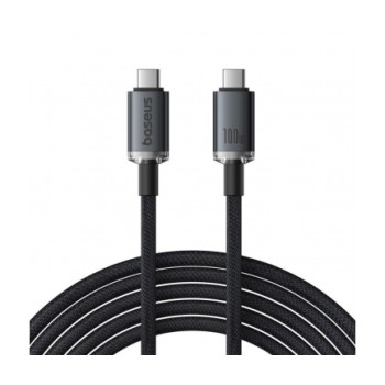CABLU alimentare si date Baseus Crystal Shine, Fast Charging Data Cable pt. smartphone, thunderbolt, USB3.2 Type-C la USB3.2 Type-C 100W, video 4K@60Hz 1.5m, braided, negru 