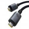 CABLU alimentare si date Baseus Crystal Shine, Fast Charging Data Cable pt. smartphone, thunderbolt, USB3.2 Type-C la USB3.2 Type-C 100W, video 4K@60Hz 1.5m, braided, negru 