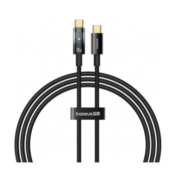 CABLU alimentare si date Baseus Explorer, Fast Charging Data Cable pt. smartphone, USB Type-C la USB Type-C 100W, oprire automata incarcare, braided, 2m, negru 