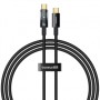 CABLU alimentare si date Baseus Explorer, Fast Charging Data Cable pt. smartphone, USB Type-C la USB Type-C 100W, oprire automata incarcare, braided, 2m, negru 
