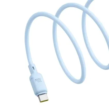 CABLU alimentare si date Baseus Pudding, Fast Charging Data Cable pt. smartphone, USB Type-C la USB Type-C 100W, 1.5m, albastru 