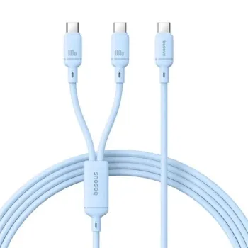 CABLU alimentare si date Baseus Pudding, Fast Charging Data Cable pt. smartphone, USB Type-C la USB Type-C 100W, 1.5m, albastru 