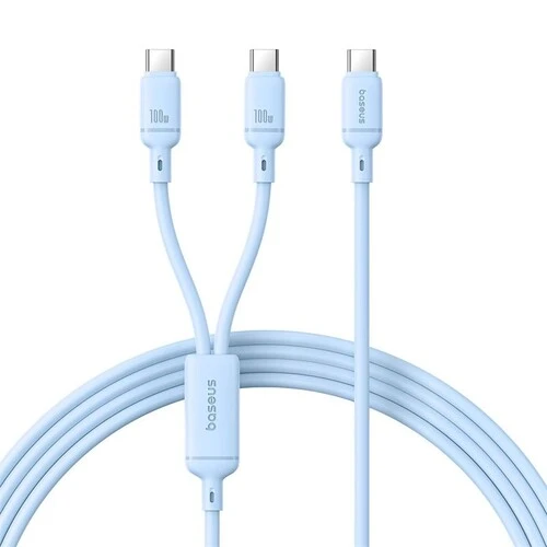 CABLU alimentare si date Baseus Pudding, Fast Charging Data Cable pt. smartphone, USB Type-C la USB Type-C 100W, 1.5m, albastru 