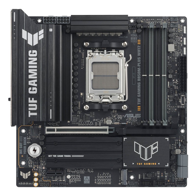 ASUS TUF GAMING B850M-PLUS WIFI7 AM5 4xDDR5 mATX Pciex5 DP HDMI USB MB 