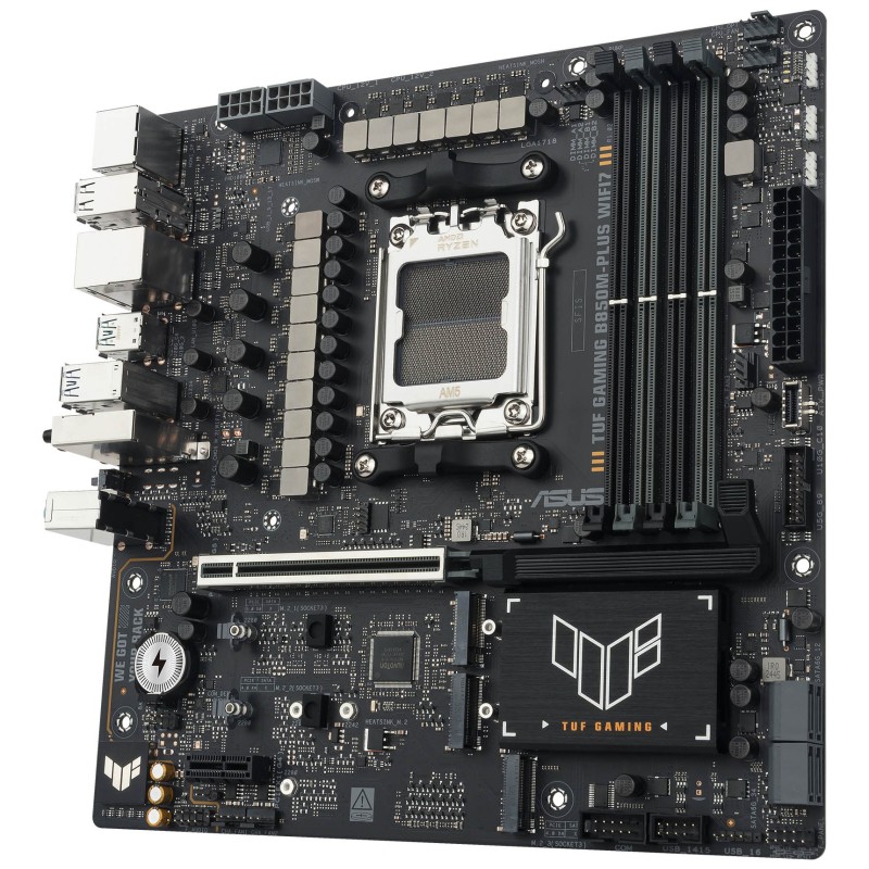 ASUS TUF GAMING B850M-PLUS WIFI7 AM5 4xDDR5 mATX Pciex5 DP HDMI USB MB 