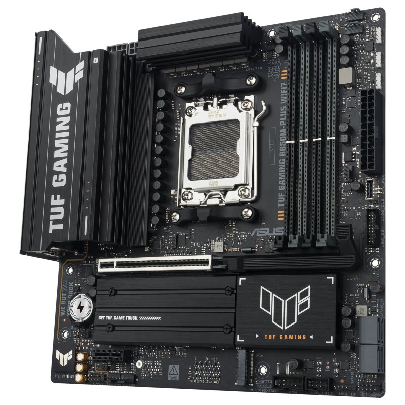 ASUS TUF GAMING B850M-PLUS WIFI7 AM5 4xDDR5 mATX Pciex5 DP HDMI USB MB 
