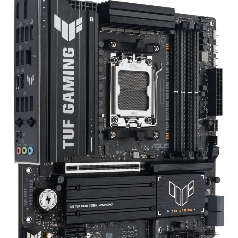 ASUS TUF GAMING B850M-PLUS WIFI7 AM5 4xDDR5 mATX Pciex5 DP HDMI USB MB 