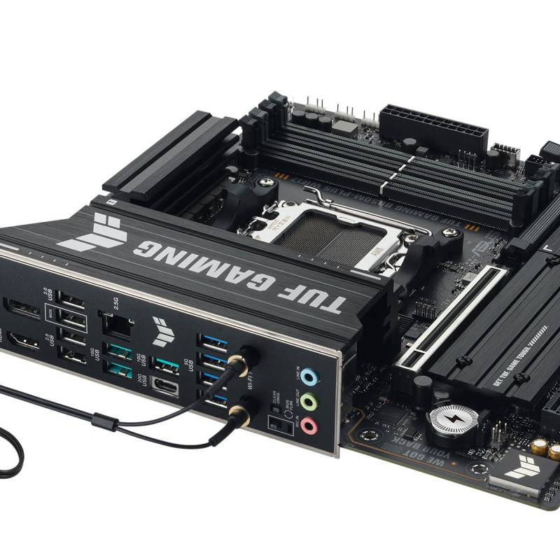 ASUS TUF GAMING B850M-PLUS WIFI7 AM5 4xDDR5 mATX Pciex5 DP HDMI USB MB 