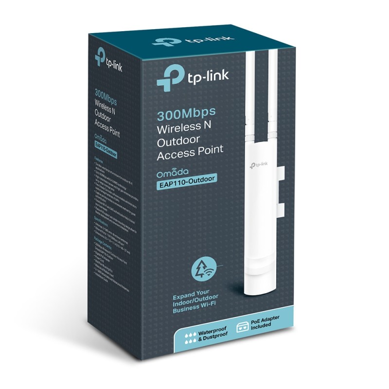 ACCESS POINT TP-LINK wireless exterior 300Mbps, port 10/100Mbps, 2 antene externe, pasiv PoE 