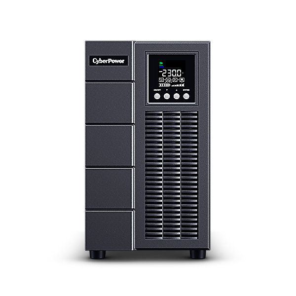 UPS CYBER POWER Online dubla conversie cu sin. pura, cu management, Tower, LCD, 3000VA/2700W, 7x IEC, baterie 6x 12V/9Ah, incarcare pana la 4h, USB, RS232, slot SNMP, APFC, LCD col, EPO, tehn. GreenP, 
