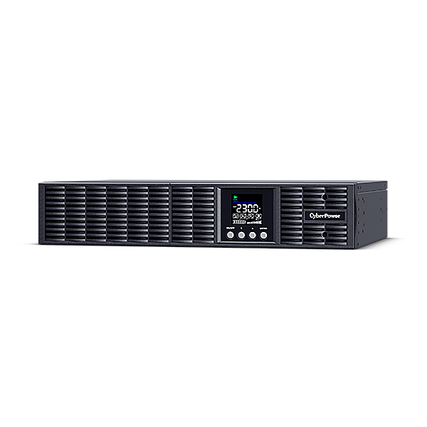 UPS CYBER POWER Online dubla conversie cu sin. pura, cu management, Rack 2U, LCD, 2000VA/1800W, 8x IEC, baterie 4x 12V/9Ah, incarcare pana la 4h, USB, 2x RJ45, RS232, slot SNMP, APFC, LCD col, EPO, tehn. GreenP, 