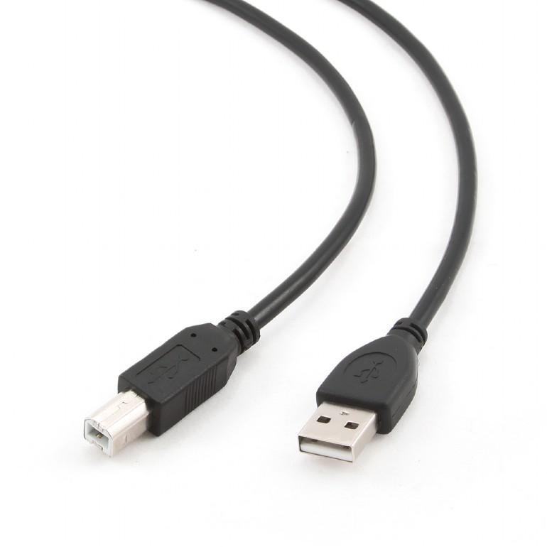 CABLU USB GEMBIRD pt. imprimanta, USB 2.0 (T) la USB 2.0 Type-B (T), 1.8m, conectori auriti, black, 