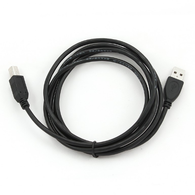 CABLU USB GEMBIRD pt. imprimanta, USB 2.0 (T) la USB 2.0 Type-B (T), 1.8m, conectori auriti, black, 