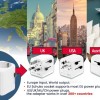 ADAPTOR GEMBIRD, universal, EU la conectori: US/UK/CN/AU, cu impamantare, 1x Schuko, 2x USB-A 12W, siguranta 10A, max. 2500W, alb, 