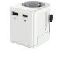 ADAPTOR GEMBIRD, universal, EU la conectori: US/UK/CN/AU, cu impamantare, 1x Schuko, 1x USB Type-C PD 20W, 1x USB-A QC 18W, siguranta 10A, max. 2500W, alb, 