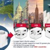 ADAPTOR GEMBIRD, universal, EU la conectori: US/UK/CN/AU, cu impamantare, 1x Schuko, 1x USB Type-C PD 20W, 1x USB-A QC 18W, siguranta 10A, max. 2500W, alb, 