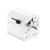 ADAPTOR GEMBIRD, universal, EU la conectori: US/UK/CN/AU, cu impamantare, 1x Schuko, 1x USB Type-C PD 20W, 1x USB-A QC 18W, siguranta 10A, max. 2500W, alb, 