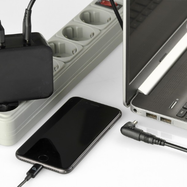 ALIMENTATOR Notebook Universal AC-DC, GEMBIRD, 60W - tensiuni 5V-20V DC la 4.5 A max, 1x USB-A + 1x USB Type-C, conectori M4/M5/M6/M7/M8/M12/M19/M20/M21/M28, cablu 1.5m, negru, 