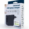ALIMENTATOR Notebook Universal AC-DC, GEMBIRD, 60W - tensiuni 5V-20V DC la 4.5 A max, 1x USB-A + 1x USB Type-C, conectori M4/M5/M6/M7/M8/M12/M19/M20/M21/M28, cablu 1.5m, negru, 
