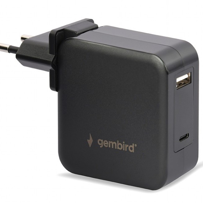 ALIMENTATOR Notebook Universal AC-DC, GEMBIRD, 60W - tensiuni 5V-20V DC la 4.5 A max, 1x USB-A + 1x USB Type-C, conectori M4/M5/M6/M7/M8/M12/M19/M20/M21/M28, cablu 1.5m, negru, 