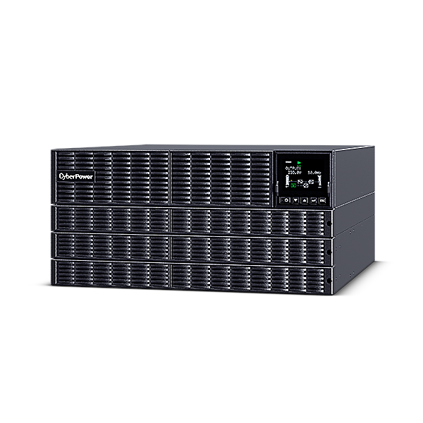 UPS CYBER POWER Online dubla conversie cu sin. pura, cu management, Rack 5U, LCD, 6000VA/6000W, 8x IEC, baterie 20x 12V/9Ah, incarcare pana la 4h, USB, RS232, slot SNMP, APFC, LCD col, EPO, EBM, GreenP, 